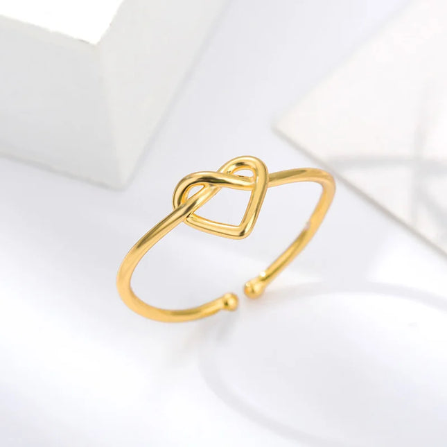 Stainless Steel Rings for Women Gold Color Couple Heart Ring 2023 Trend New in Wedding Aesthetic Luxury Jewelry anillos mujer