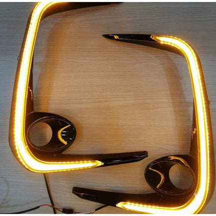 Car LED DRL Daytime Running Light Yellow Turn Signal 12V Fog Lamp Decoration Bumper Light For Toyota Corolla 2019 2020 2021 2022