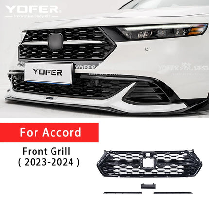 2023 2024 Glossy Black Auto Body Kit Universal Front Bumper Grills for Honda Accord 11th Generation