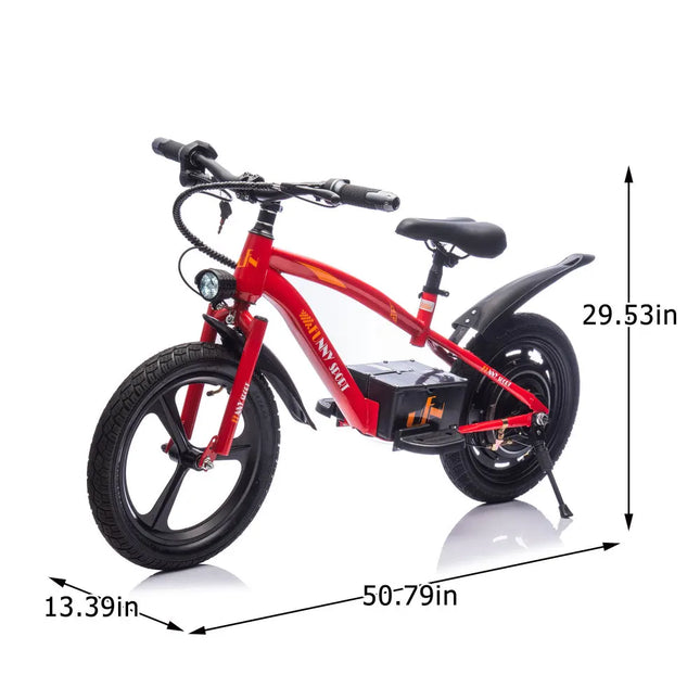 24V Kids Ride on Electric Scooter,300W Super Power Motor,Max Speed 12.43MPH,16in Wheels,Power