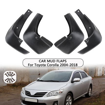 4Pcs Set Car Mudguards For Toyota Corolla Altis 2004-2018 Front Rear Fender Mud Flaps Splash Guards PVC Automotive Accessories