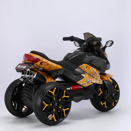 3-Wheels Kids Scooter Ride-On Scooter Motorbike 12 V Kids Ride on Toy with PU Seat Manual Throttle/ Drive by Hand