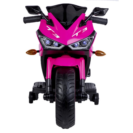 12V Scooter for Kids Boys Girls 12v7ah Motorcycle with Training Wheels Throttle Drive by Hand Lighting