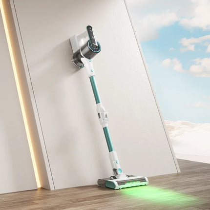 Wireless Green Light Dust Display Vacuum Cleaner, Foldable Suction Mop Integrated Roller Brush