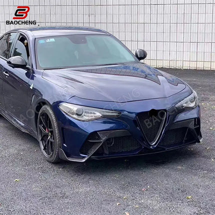 Suitable for Alfa Romeo Giulia High Quality Half Carbon Fiber/Glass Fiber Front Bumper Lip Car Parts GTAM Style