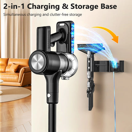 Vacuum Cleaner 55 Mins Runtime Self-Standing Wall Mount Charging Pet Hair US Local Stock Car Dry