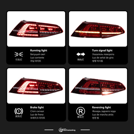 Car Light for VW Golf 7 LED Tail Light 2013-2017 Golf 7 Rear Fog Brake Turn Signal Automotive  Accessories
