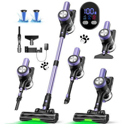 Vacuum Cleaner 55 Mins Runtime Self-Standing Wall Mount Charging Pet Hair US Local Stock Car Dry