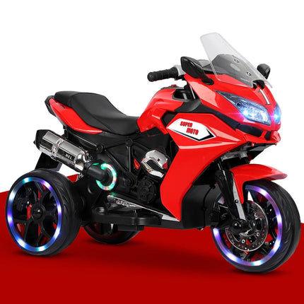 Red 12V Kids Electric Scooter Kids Electric Toys Boys Girls Children Battery Motor Rechargeable 3 Wheels Electric Scooter