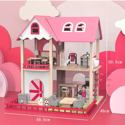 Toys for Children Diy Doll House Casa Miniature Dollhouse With Furniture