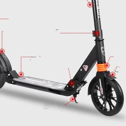 Electric 2-Wheel Foldable Skateboard with Disc Brake Aluminum Alloy Adult & Children's Scooter Hand Brake
