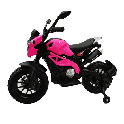 Electric Motorcycle for Kids ride on 12V Electric Dirt Bike with Training Wheels Hand Racing Foot Brake Boys Girls Gift