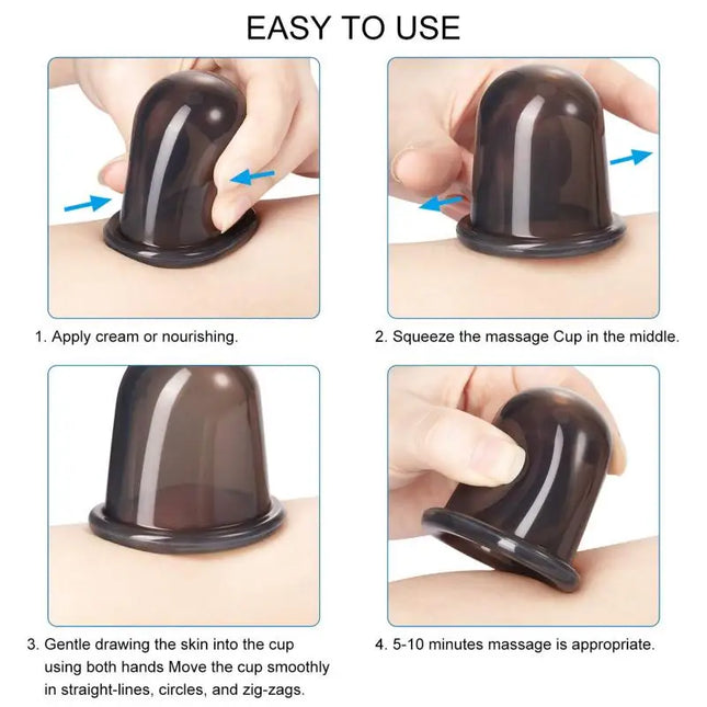 Silicone Vacuum Cupping Massage Jars Anti Cellulite