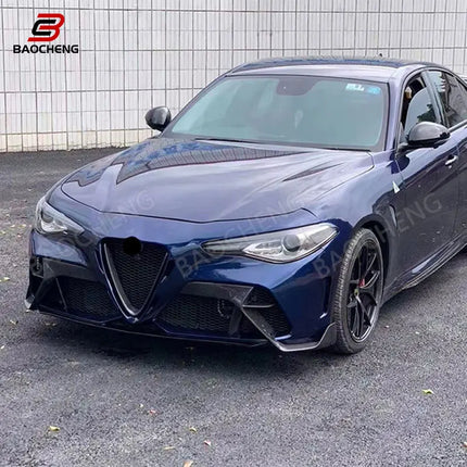 Suitable for Alfa Romeo Giulia High Quality Half Carbon Fiber/Glass Fiber Front Bumper Lip Car Parts GTAM Style