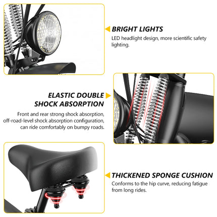 Hidoes B3 Adults Electric Bike with  Max Speed 60km/h 18.2AH Lithium Battery 1200W Brushless Motor Electric Mountain Bike
