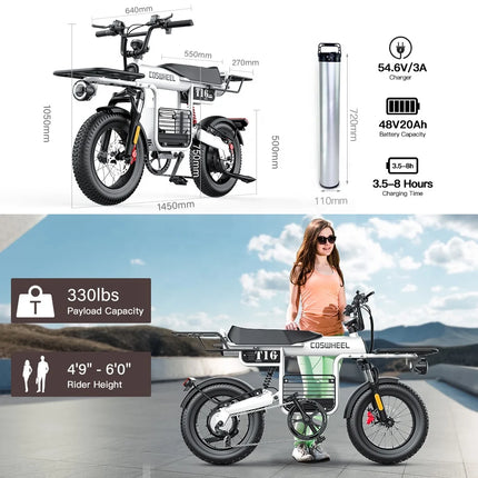 COSWHEEL T16 City Electric Bike EU US Road Fatbike Fat Tire Ebike Electric Bike Factory