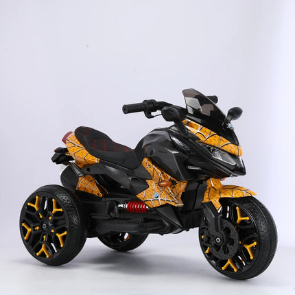 3-Wheels Kids Scooter Ride-On Scooter Motorbike 12 V Kids Ride on Toy with PU Seat Manual Throttle/ Drive by Hand