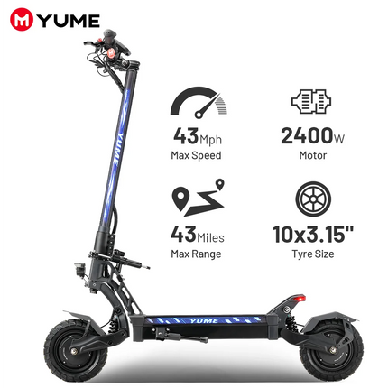 FLightweight Adults' Two-Wheel Off-Road Electric Motor Scooter 60V 250W Power