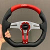 Leather Steering Wheel With Logo Sport Styling Performance Universal Racing Car Parts JDM Car Sport Steering Wheel