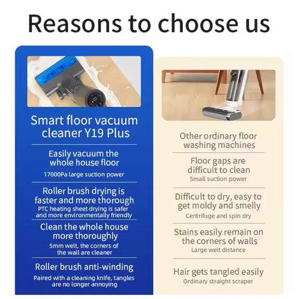 Self-Cleaning Upright Wet Dry Vacuum Cleaner Household Hard Floor Cleaner with HEPA Filtration