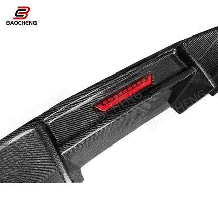 K Style Carbon Fiber Rear Lip for Audi A4 B8 2013-2016  High Quality Rear Diffuser with Led Light Body