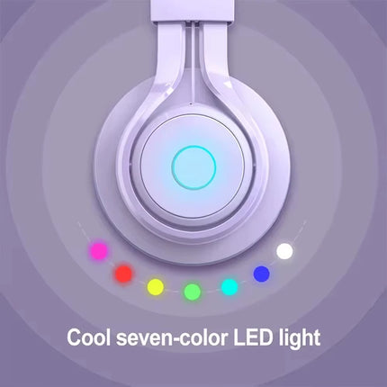 Cool Earcups Bt06C Wireless Gaming Headset with Microphone USB Rgb Lighting Effect