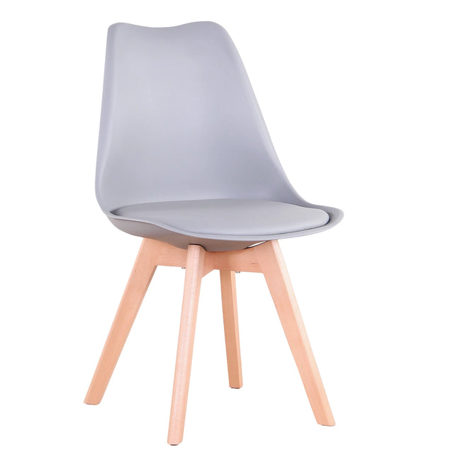 A Set of 6 Modern Minimalist Dining Chair PU Padded Seat Beech Wood Legs Nordic Chair For Kitchen Living/Dining Room Restaurant