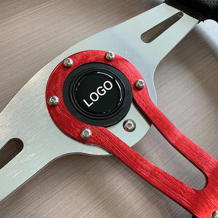 Leather Steering Wheel With Logo Sport Styling Performance Universal Racing Car Parts JDM Car Sport Steering Wheel