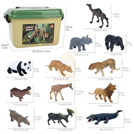 Kids Animal Jungle Zoo Models Play Mat Panda Lion Tiger Giraffe Collection Cloth Map