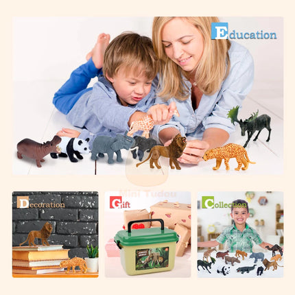 Kids Animal Jungle Zoo Models Play Mat Panda Lion Tiger Giraffe Collection Cloth Map