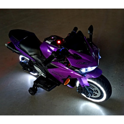 12v7ah Kids Scooter Ride on Toy with Training Wheels/manual Throttle/ Drive by Hand /Lighting  Wheels