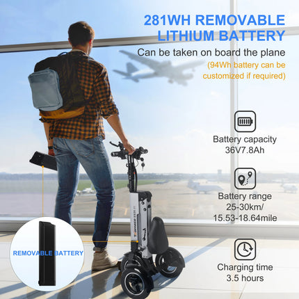 Tricycle Electric Foldable 3 Wheels Mobility Scooter for Adults, ES35 Lightweight with Removable Battery 10