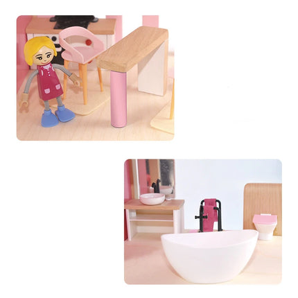 Toys for Children Diy Doll House Casa Miniature Dollhouse With Furniture