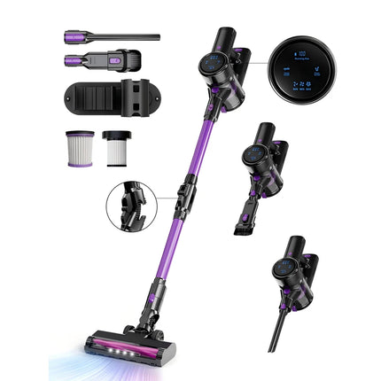 Cordless Vacuum Cleaner Powerful 200W 25Kpa up to 50Mins Rechargeable Battery Stick Vac for Hardwood Floor