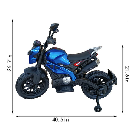 Kids 12V Electric Dirt Bike with Training Wheels Hand Racing Foot Brake Ride on Motorcycle for Boys