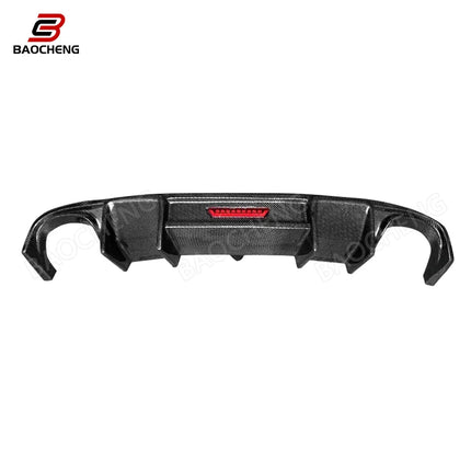 K Style Carbon Fiber Rear Lip for Audi A4 B8 2013-2016  High Quality Rear Diffuser with Led Light Body