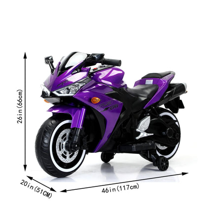 12v7ah Kids Scooter Ride on Toy with Training Wheels/manual Throttle/ Drive by Hand /Lighting  Wheels