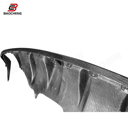 CMS Style Carbon Fiber Rear Lip with LED Light Body Parts Rear Bumper Diffuser for Porsche Macan 2014-2017