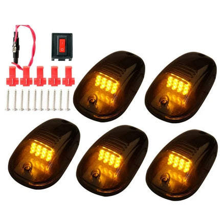 5Pcs Car Light Cab Light Roof Spotlight Top Marker Running Car LED Amber Signal Light for Truck SUV Off-road LED
