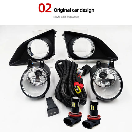 1 Set For Toyota Corolla 2008 2009 2010 Led Fog Lights Fog Lamp Assembly Fog Light Cover Grill Headlight Foglights Frame Frames