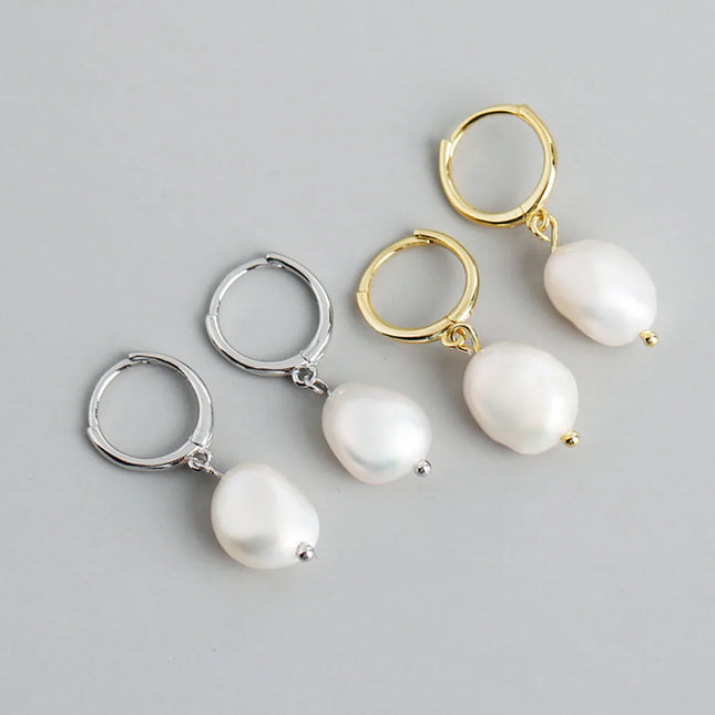 Trendy Irregular Natural Pearl Stainless Steel Women Stud Earrings Piercing Jewelry For Female Dropshipping