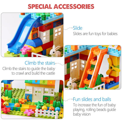 Compatible City House Big Size Slide Building Blocks Castle Brick Toys For Children