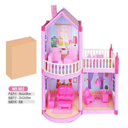 Princess Grand Villa Doll House Pink Castle Play House Doll House Toy