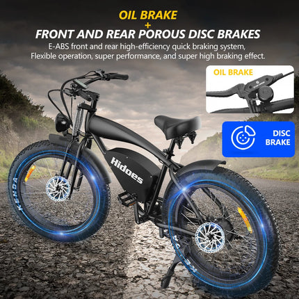 2024 High Quality 26 Inch Fat Tire Electric Bike Hidoes B3 1200w 48V Electric Bicycle Ebike