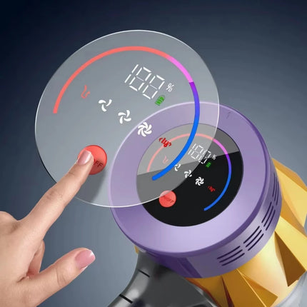 High-Speed Hand Held Ultra Fine Air Filter Wet/Dry Vacuum Cleaner with OLED Display for Cars
