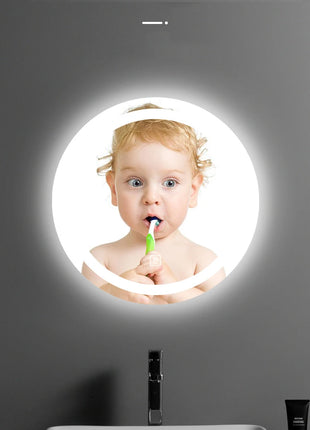 50CM/60cm Round Smart Makeup Bathroom Mirror 3 Color Adjustable LED LIght Multi-Function With Demist Bluetooth Speaker
