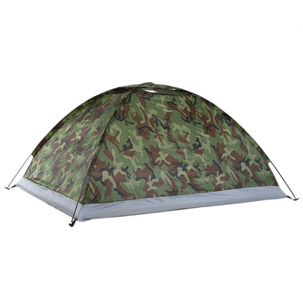 Camping Tent Waterproof Windproof UV Sunshade Canopy for 1/2 Person Single Layer Outdoor Portable Camouflage Tent Equipment