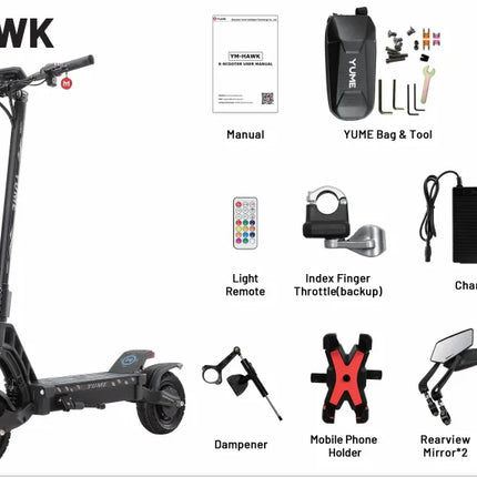 FLightweight Adults' Two-Wheel Off-Road Electric Motor Scooter 60V 250W Power