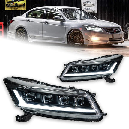 Honda Accord LED Headlight 2008-2013 Headlights Accord DRL Turn Signal High Beam Angel Eye Accessories