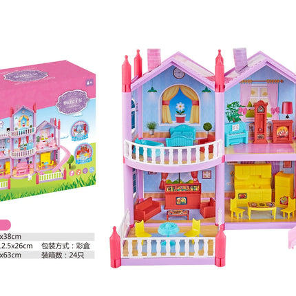 Princess Grand Villa Doll House Pink Castle Play House Doll House Toy